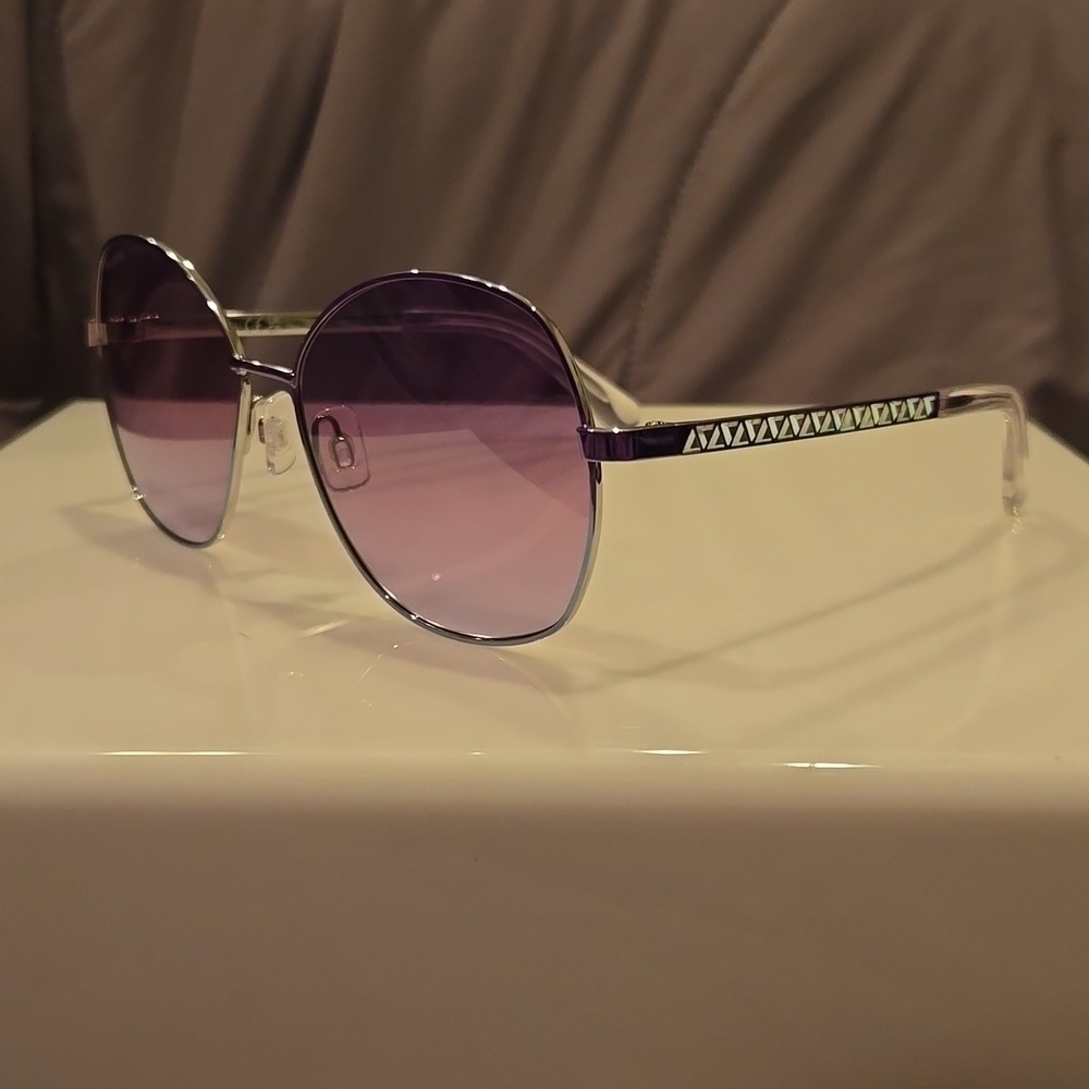 Swarovski Pastel Gradient round metal Sunglasses brand new in case - Picture 2 of 15